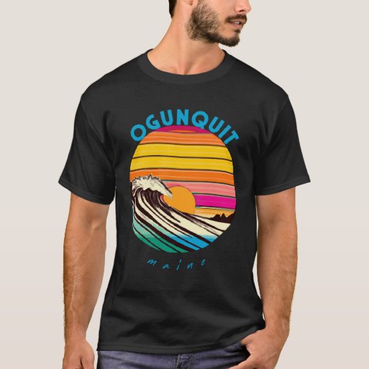 Ogunquit Retro 1980s Style Maine Tシャツ (正面)
