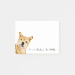Ohこんにちはそこに の柴犬の水彩画の絵画 ポストイット