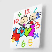 Ohそうかわいい児童室の柱時計 スクエア壁時計 (傾斜)