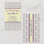 Ohそうかわいらしいピンクおよび緑の水玉模様のパーティー 名刺 (正面/裏面)