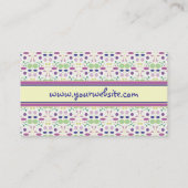 Ohそうかわいらしいピンクおよび緑の水玉模様のパーティー 名刺 (裏面)