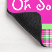 Ohそうプレッピー! ピンクおよび緑の格子縞のマウスパッド マウスパッド (コーナー)