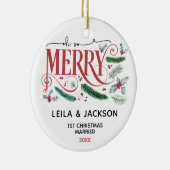 Ohそうメリーな休日のクリスマスのカップル セラミックオーナメント (右)