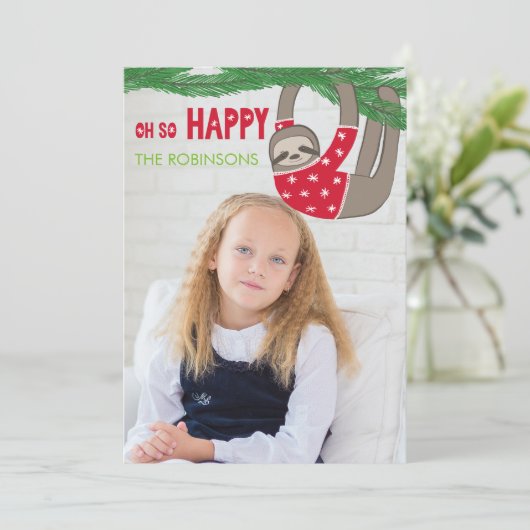 Ohそう楽しいクリスマスの怠惰の写真カード シーズンカード (スタンド正面)