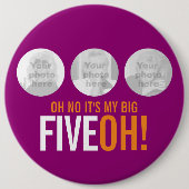 Ohそれは私の大きいFIVEOHではないです! 50の写真のピンクボタン 缶バッジ (正面)