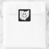 OHで笑顔 – オハイオおもしろいハッピー顔 スクエアシール (バッグ)