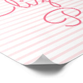 Ohどのようなおもしろいをワンピンク&金ゴールドファースト誕生日 ポスター (角)