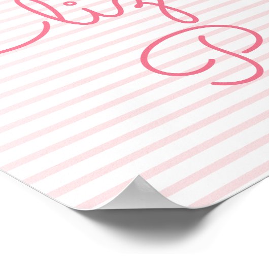 Ohどのようなおもしろいをワンピンク&金ゴールドファースト誕生日 ポスター (角)