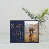 Ohどのようなおもしろいタイポグラフィ海軍の写真 箔シーズンポストカード (立ち正面)