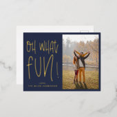 Ohどのようなおもしろいタイポグラフィ海軍の写真 箔シーズンポストカード (正面/裏面)