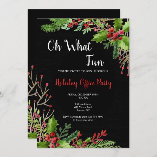 Ohどんなおもしろいのクリスマスのパーティの招待状 招待状 (正面/裏面)