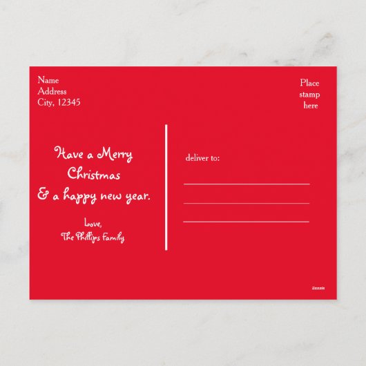 Ohどんなおもしろいのクリスマスの休日の写真の郵便はがき シーズンポストカード (裏面)