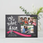 Ohどんなおもしろいのリボンの休日の写真カード シーズンカード (スタンド正面)