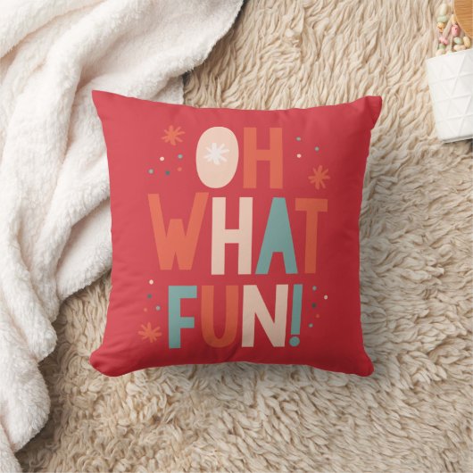 Ohどんなおもしろい! お祝いのタイポグラフィの枕 クッション (ブランケット)