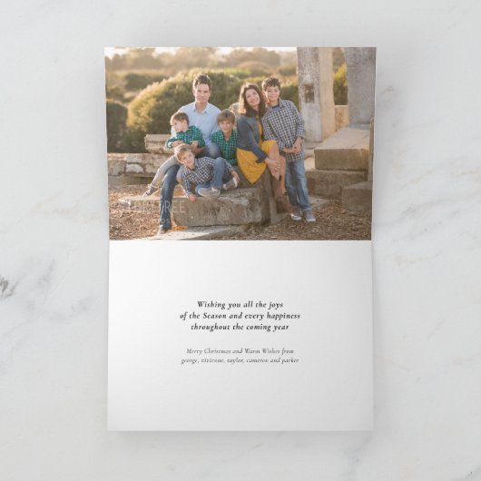 Ohどんなおもしろい! シンプルな原稿の休日の写真カード シーズンカード (内部)