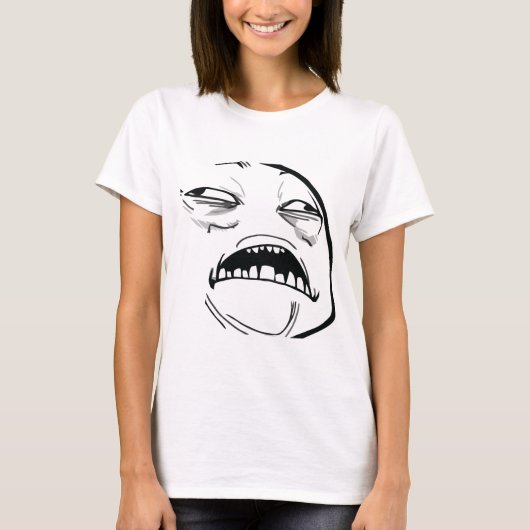 Ohよい激怒の顔のミームである甘いイエス・キリスト Tシャツ (正面)