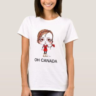 Ohカエデの葉を持つカナダの女の子 Tシャツ