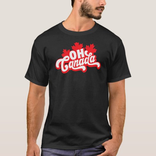 OhカナダデイメープルリーフOhカナダ国旗の色 Tシャツ (正面)