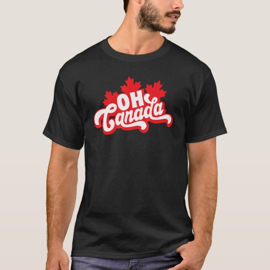 OhカナダデイメープルリーフOhカナダ国旗の色 Tシャツ (正面)