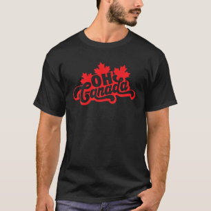 OHカナダデーおもしろいメープルリーフOhカナダ国旗Co Tシャツ