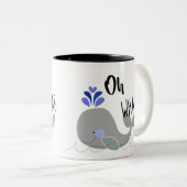 Ohクジラのおもしろいのコーヒー・マグ ツートーンマグカップ (正面右)