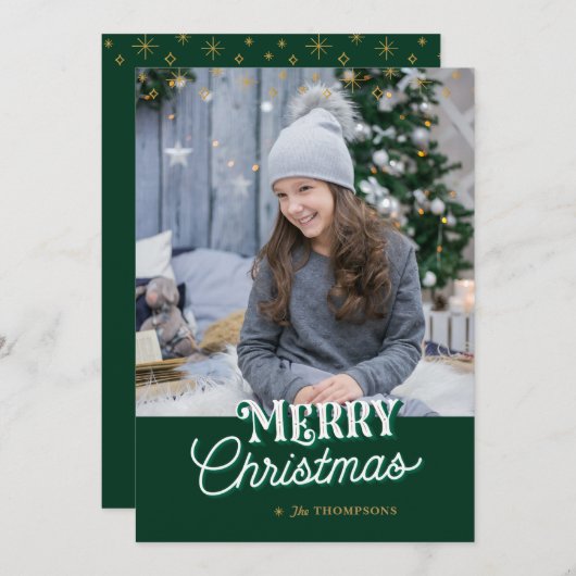 OHクリスマスツリー写真グリーティングカード シーズンカード (正面/裏面)