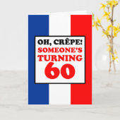Ohクレープのフランスのな旗の第60バースデー・カード カード (黄色い花)