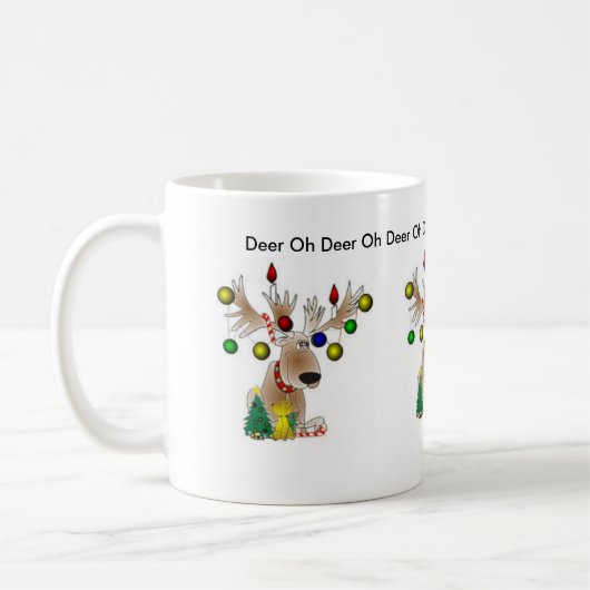 Ohシカのクリスマスのマグ コーヒーマグカップ (左)