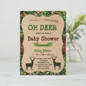Ohシカのベビーシャワーの招待 招待状 (スタンド正面)