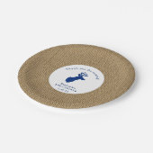Ohシカのベビーシャワーの装飾、バーラップ海軍 ペーパープレート (アングル)