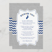 Ohシカの木びき台のベビーシャワーはノート感謝していしています + 詩 サンキューカード (正面/裏面)