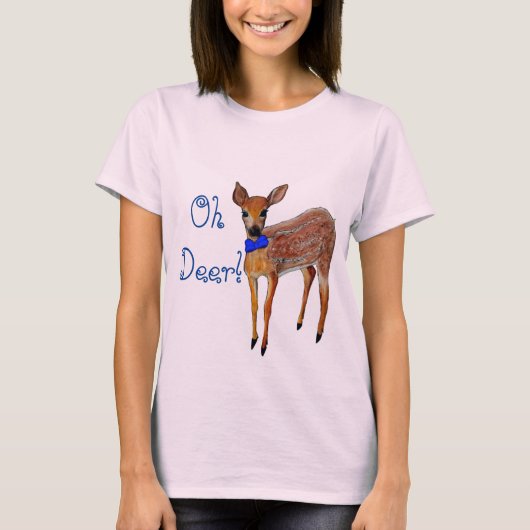 "Ohシカ"の子鹿のワイシャツ Tシャツ (正面)