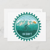 OHシフトレトロマウンテンバイクヴィンテージMTBサイクリング ポストカード (正面/裏面)