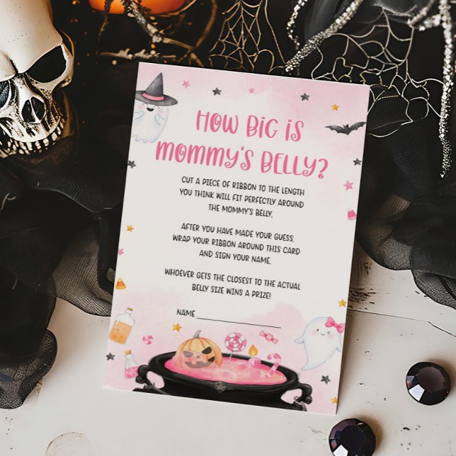 Ohシートハロウィーンどのように大きいMommysベリーゲーム (Pink Oh Sheet Baby Shower How Big is Mommys Belly Game)