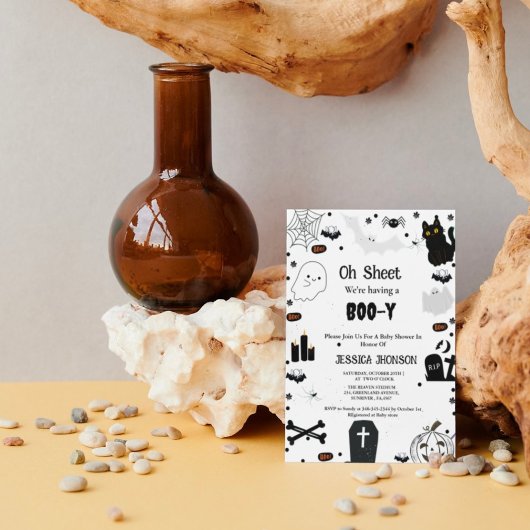 Ohシート私たちはブイのハロウィーンの赤ちゃんシャワーを持っている 招待状