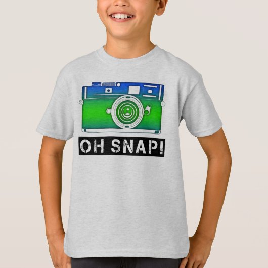 Ohスナップのおもしろいな男の子のワイシャツ Tシャツ (正面)