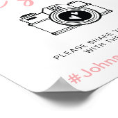 Ohスナップエレガント赤面フローラハッシュタグ ポスター (角)