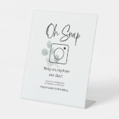 Ohスナップテーブルトップユーカリ結婚のペデスタル標識 台座サイン (正面)