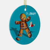 Ohスナップ! クリスマスのオーナメント(ティール（緑がかった色）) セラミックオーナメント (右)