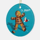 Ohスナップ! クリスマスのオーナメント(ティール（緑がかった色）) セラミックオーナメント (左)