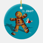 Ohスナップ! クリスマスのオーナメント(ティール（緑がかった色）) セラミックオーナメント (裏面)