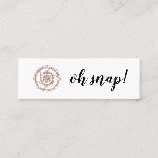 Ohスナップ! グリッターのカメラマンの小型名刺 スキニー名刺 (正面)