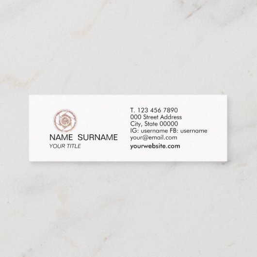 Ohスナップ! グリッターのカメラマンの小型名刺 スキニー名刺 (裏面)