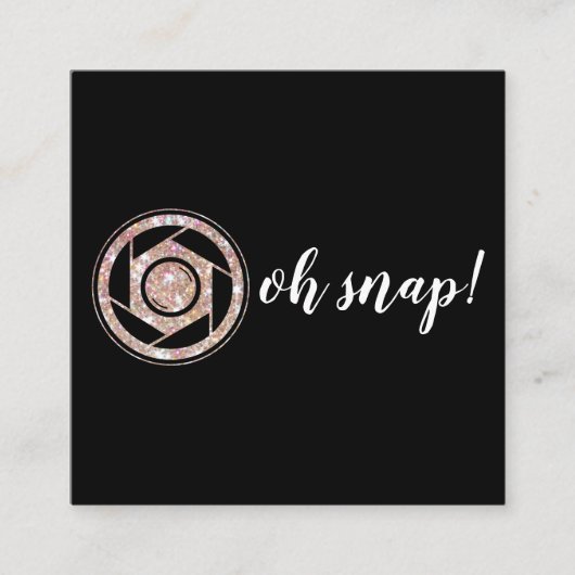 Ohスナップ! グリッターのカメラマンの正方形の名刺 スクエア名刺 (正面)