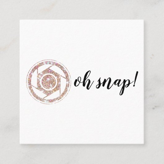 Ohスナップ! グリッターのカメラマンの正方形の名刺 スクエア名刺 (正面)