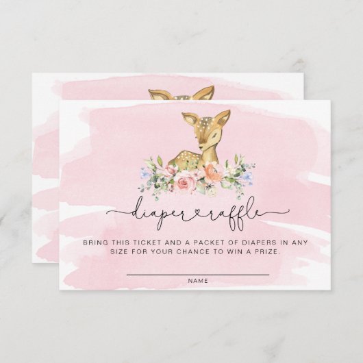 OHディアピンクおむつラッフルチケットエンクロージャカード エンクロージャーカード (正面/裏面)