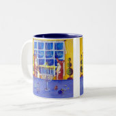 Ohハヌカー! ペンブロークのウェルシュコーギーのマグ ツートーンマグカップ (正面左)