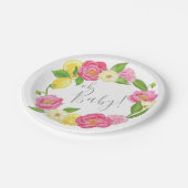 Ohベビーの柑橘類レモン花のベビーシャワーレモンは上がりました ペーパープレート (アングル)