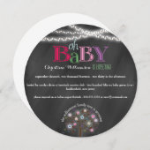 Ohベビーの系譜およびライトベビーシャワーの招待 招待状 (正面/裏面)