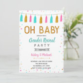 Ohベビーは性を明らかにしますパーティの招待状を振りかけます 招待状 (スタンド正面)